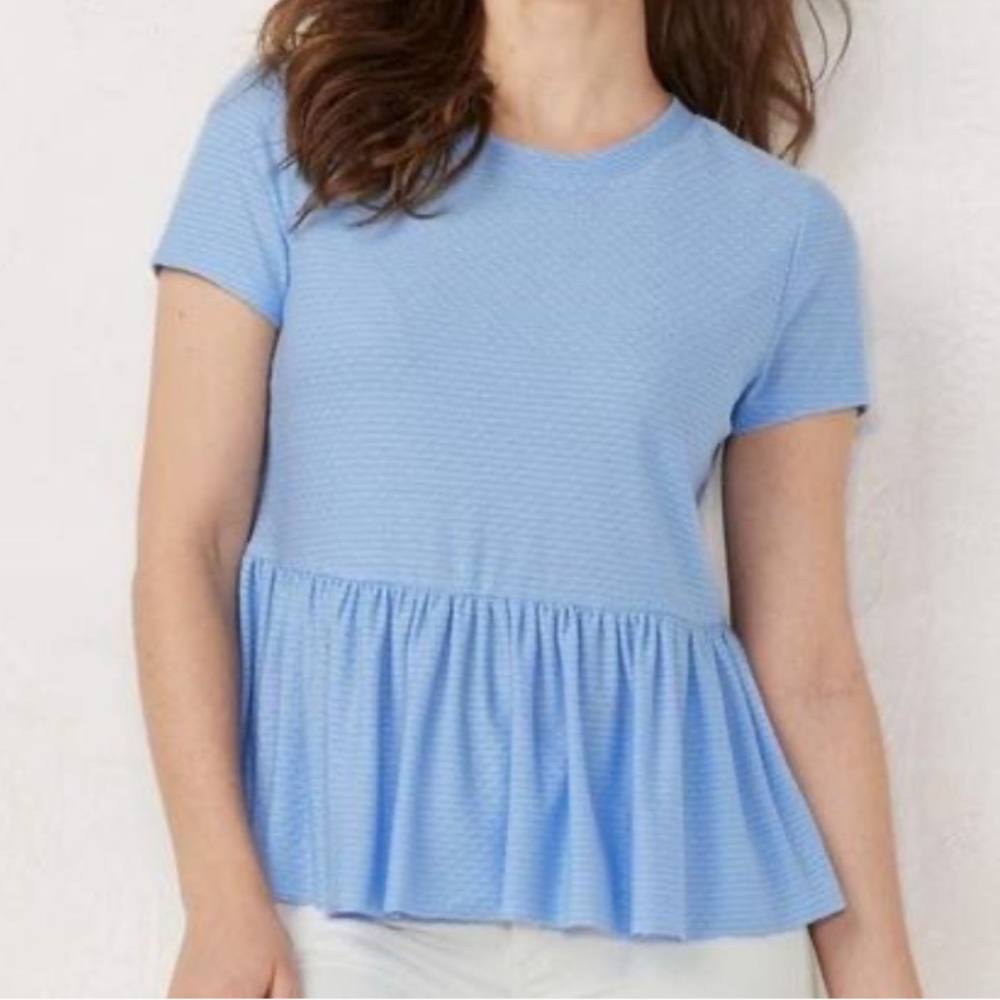 Lauren Conrad Light Blue Peplum Top